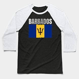 Distressed Barbados Flag Graphic for Men Women Barbados Flag Baseball T-Shirt